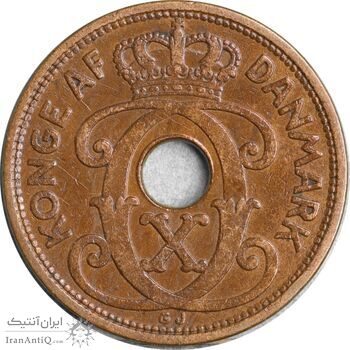 سکه 2 اوره 1927 کریستیان دهم - EF45 - دانمارک