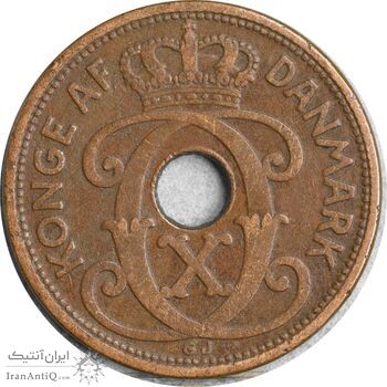 سکه 2 اوره 1927 کریستیان دهم - EF40 - دانمارک