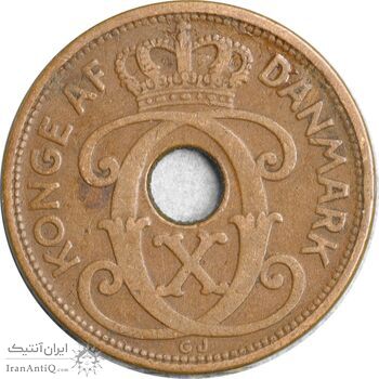 سکه 2 اوره 1928 کریستیان دهم - EF40 - دانمارک