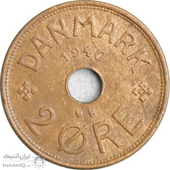 سکه 2 اوره 1940 کریستیان دهم - EF45 - دانمارک