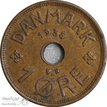 سکه 1 اوره 1935 کریستیان دهم - EF45 - دانمارک