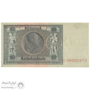 اسکناس 10 مارک 1948 - با تمبر - تک - EF45 - آلمان