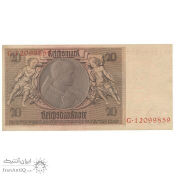 اسکناس 20 مارک 1929 جمهوری وایمار - تک - AU58 - آلمان