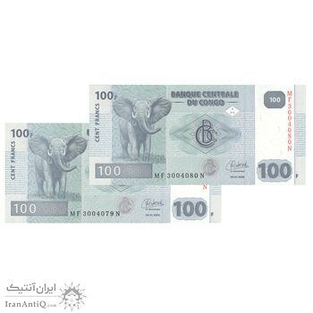 اسکناس 100 فرانک 2022 جمهوری دموکراتیک - جفت - UNC64 - کنگو