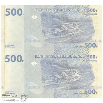 اسکناس 500 فرانک 2022 جمهوری دموکراتیک - با نقش الماس - جفت - UNC65 - کنگو
