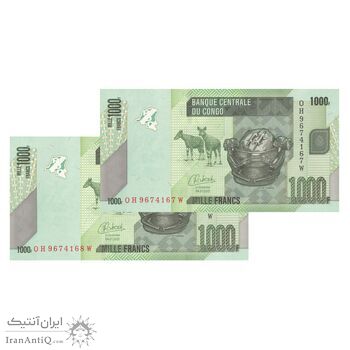 اسکناس 1000 فرانک 2022 جمهوری دموکراتیک - جفت - UNC63 - کنگو