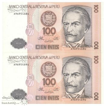 اسکناس 100 اینتیس 1987 جمهوری - جفت - UNC63 - پرو