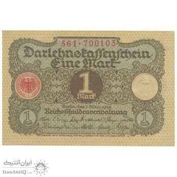 اسکناس 1 مارک 1920 جمهوری وایمار - تک - AU55 - آلمان