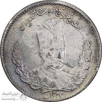 سکه 2000 دینار 1323 تصویری - EF40 - مظفرالدین شاه