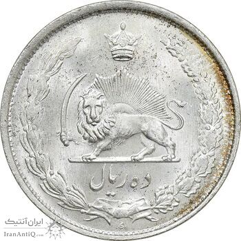 سکه 10 ریال 1323 - MS64 - محمد رضا شاه