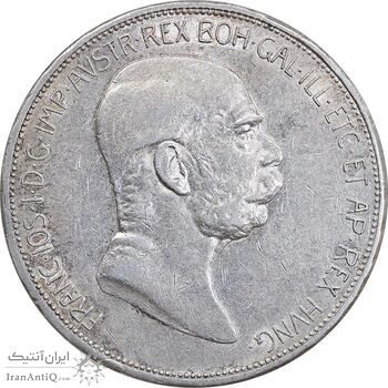 سکه 5 کرونا 1908 فرانتس یوزف یکم - AU55 - اتریش-مجارستان