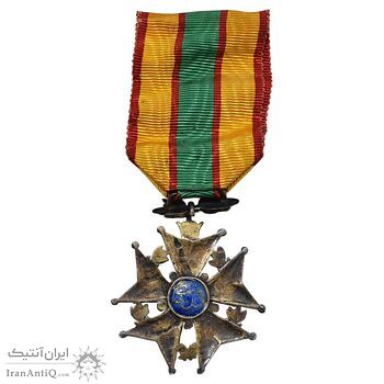 نشان خدمت شهربانی درجه دو - با روبان - EF - رضا شاه