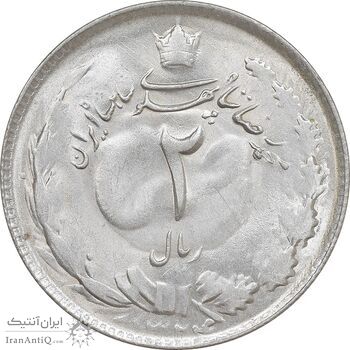 سکه 2 ریال 1324 - AU58 - محمد رضا شاه
