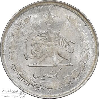 سکه 1 ریال 1323 نقره - MS62 - محمد رضا شاه