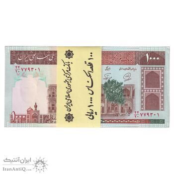 بسته اسکناس 1000 ریال (محمدخان - نوربخش) - UNC - جمهوری اسلامی