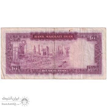 اسکناس 100 ریال (آموزگار - جهانشاهی) - تک - VF30 - محمد رضا شاه