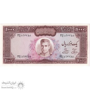 اسکناس 1000 ریال (آموزگار - فرمان فرماییان) - تک - AU55 - محمد رضا شاه