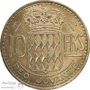 سکه 10 فرانک 1950 رینیه سوم - AU58 - موناکو