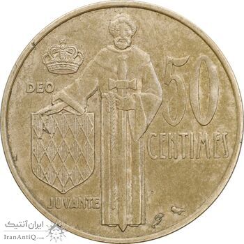 سکه 50 سنتیم 1962 رینیه سوم - AU55 - موناکو