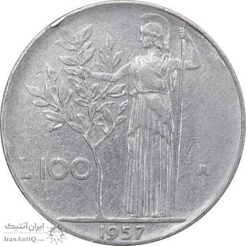 سکه 100 لیره 1957 جمهوری - EF45 - ایتالیا