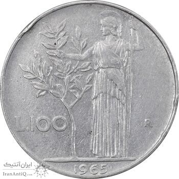 سکه 100 لیره 1965 جمهوری - EF45 - ایتالیا