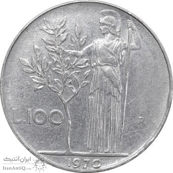 سکه 100 لیره 1970 جمهوری - EF45 - ایتالیا