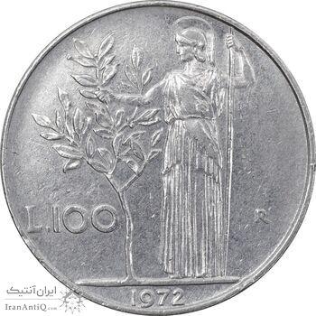 سکه 100 لیره 1972 جمهوری - EF45 - ایتالیا