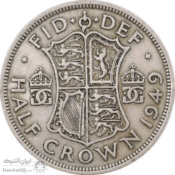 سکه 1/2 کرون 1949 جرج ششم - EF40 - انگلستان