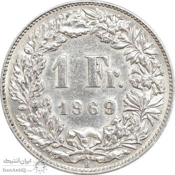 سکه 1 فرانک 1969 دولت فدرال - AU50 - سوئیس
