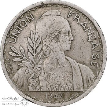 سکه 1 پیاستر 1947 اتحادیه فرانسه - EF40 - هندوچین فرانسه