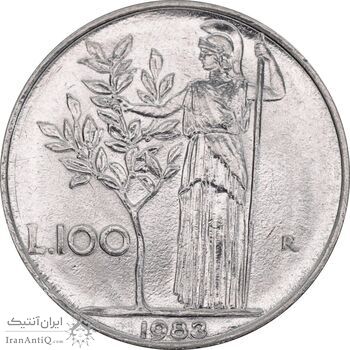 سکه 100 لیره 1983 جمهوری - AU55 - ایتالیا