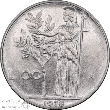 سکه 100 لیره 1978 جمهوری - AU50 - ایتالیا