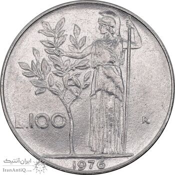 سکه 100 لیره 1976 جمهوری - EF45 - ایتالیا