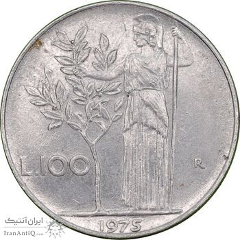 سکه 100 لیره 1575 جمهوری - AU50 - ایتالیا