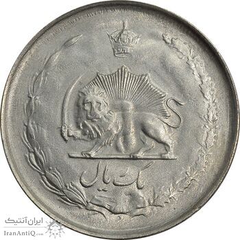 سکه 1 ریال 1323/2 نقره - سورشارژ تاریخ (نوع دو) - AU58 - محمد رضا شاه