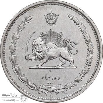 سکه 10 دینار 1310 نیکل - AU50 - رضا شاه