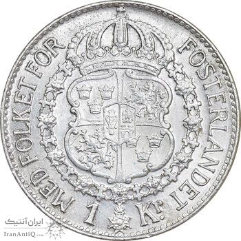 سکه 1 کرون 1939 گوستاو پنجم - MS61 - سوئد
