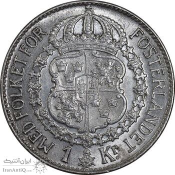 سکه 1 کرون 1939 گوستاو پنجم - MS61 - سوئد