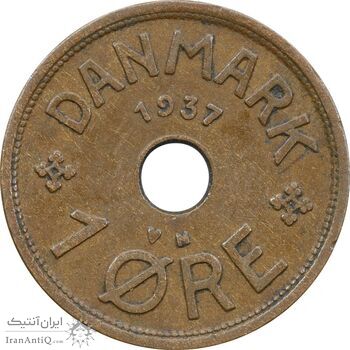 سکه 1 اوره 1937 کریستیان دهم - EF45 - دانمارک