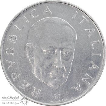سکه 100 لیره 1974 جمهوری - مارکونی - AU55 - ایتالیا