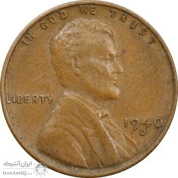 سکه 1 سنت 1940D لینکلن - EF45 - آمریکا