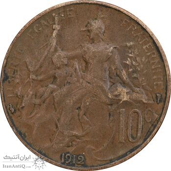 سکه 10 سانتیم 1912 جمهوری سوم - EF40 - فرانسه