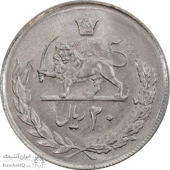 سکه 20 ریال 2537 - MS63 - محمد رضا شاه