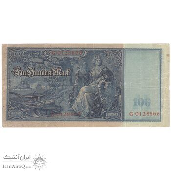 اسکناس 100 مارک 1910 ویلیام دوم - مهر قرمز - تک - VF35 - آلمان