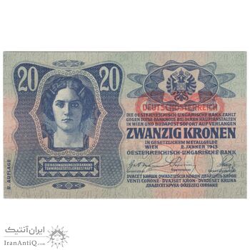 اسکناس 20 کرون بدون تاریخ (1919) جمهوری آلمان-اتریش - انتشار دوم - تک - UNC61 - اتریش