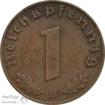 سکه 1 رایش فینیگ 1939B رایش سوم - EF45 - آلمان