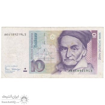 اسکناس 10 مارک 1989 جمهوری فدرال - تک - VF35 - آلمان