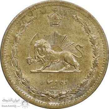 سکه 10 دینار 1318 برنز - MS63 - رضا شاه