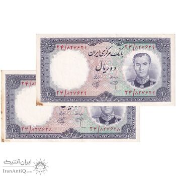 اسکناس 10 ریال 1340 - جفت - UNC62 - محمد رضا شاه