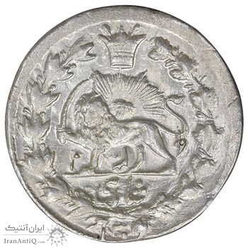 سکه شاهی 1319 - ارور تاریخ مکرر چرخیده و چرخش 180 درجه - MS61 - مظفرالدین شاه